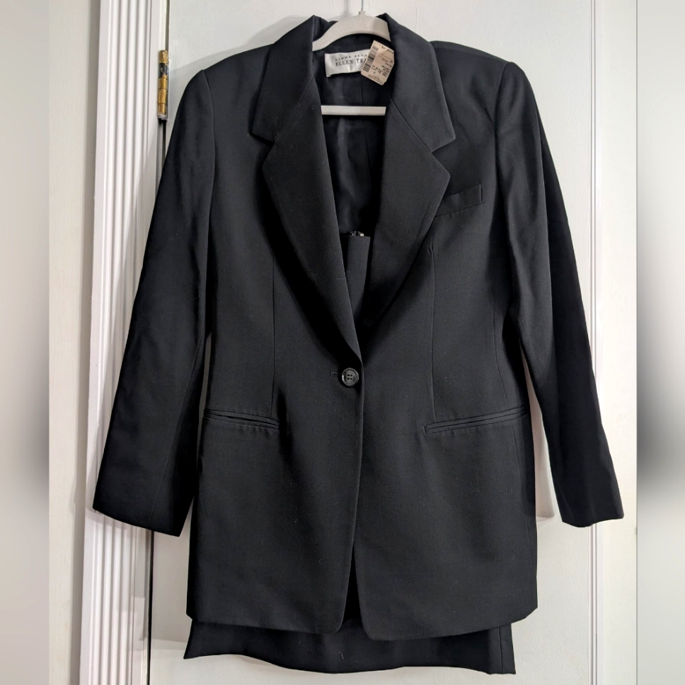 Vtg Nwt Linda Allard Ellen Tracy Classic 100% Wool Women's Suit W Pencil Skirt
